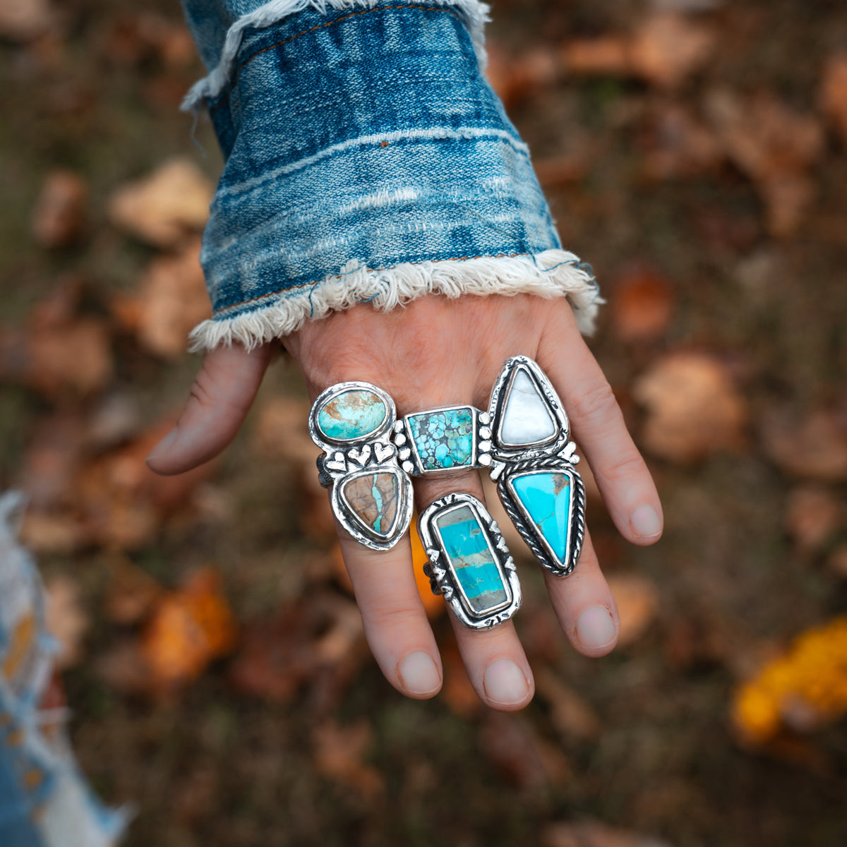 Canyon Sky Ribbon Turquoise Ring - Size 8.5