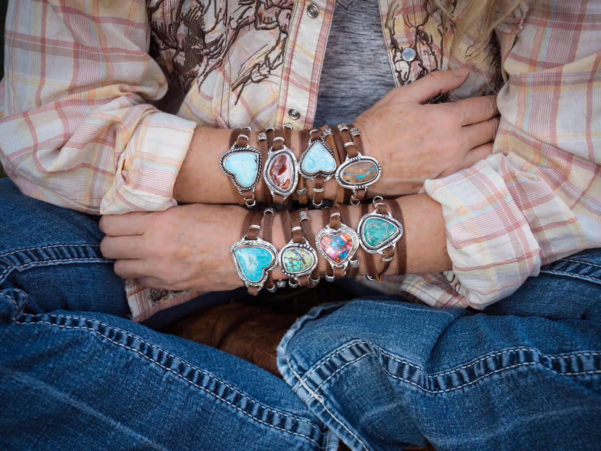 Bohemian Heart Ribbon Turquoise Wrap Bracelet