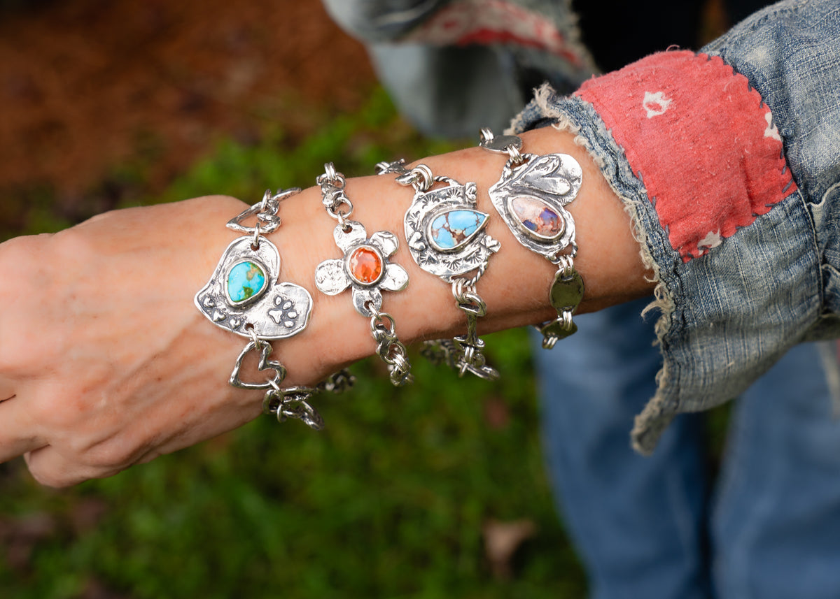 Big Horseshoe Lavender Turquoise Bracelet