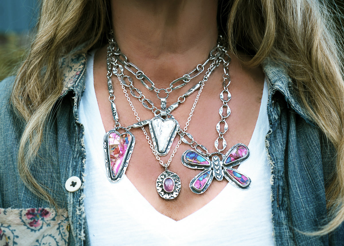 Fly High Butterfly Confetti Necklace