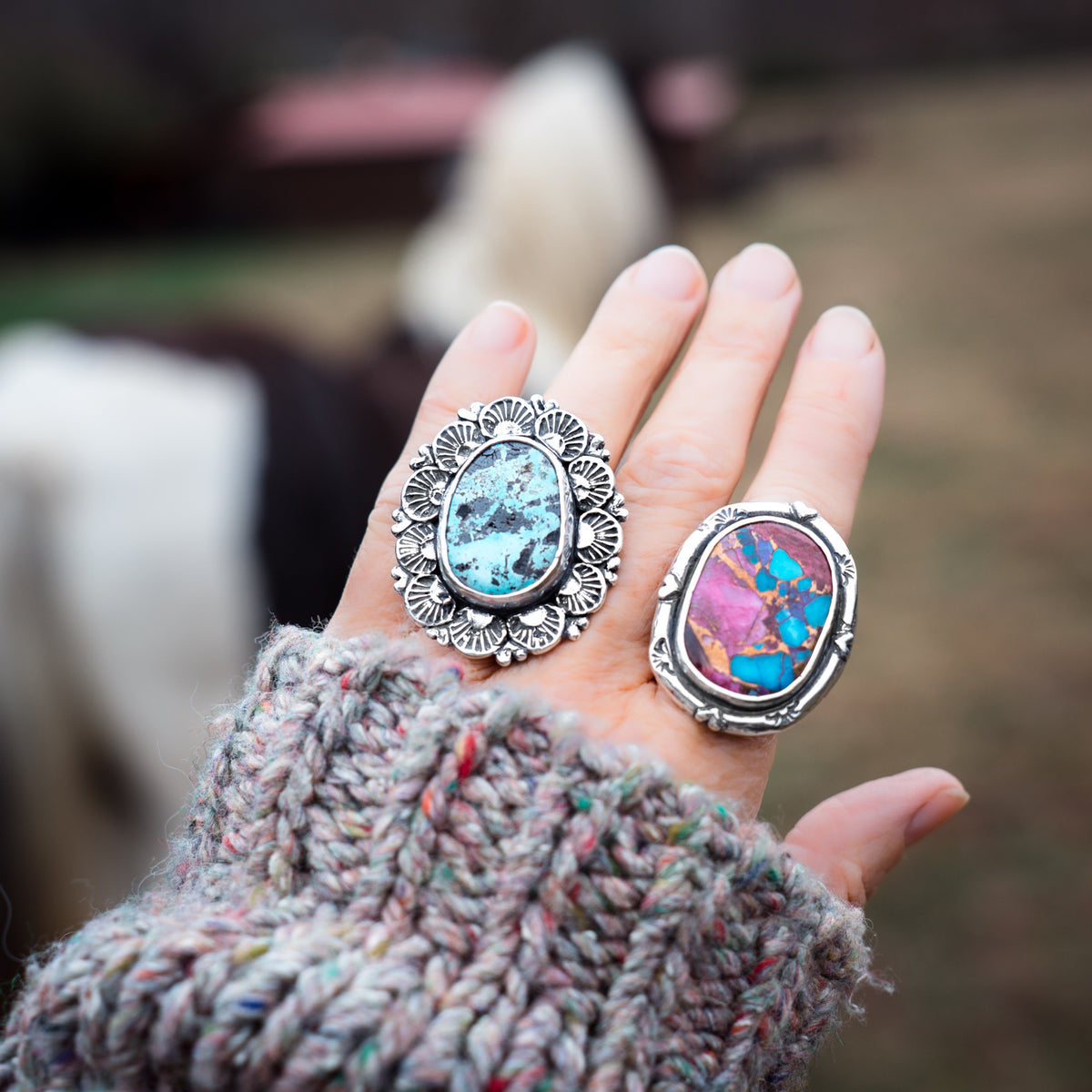 Blue Moon Turquoise Ring - Size 7