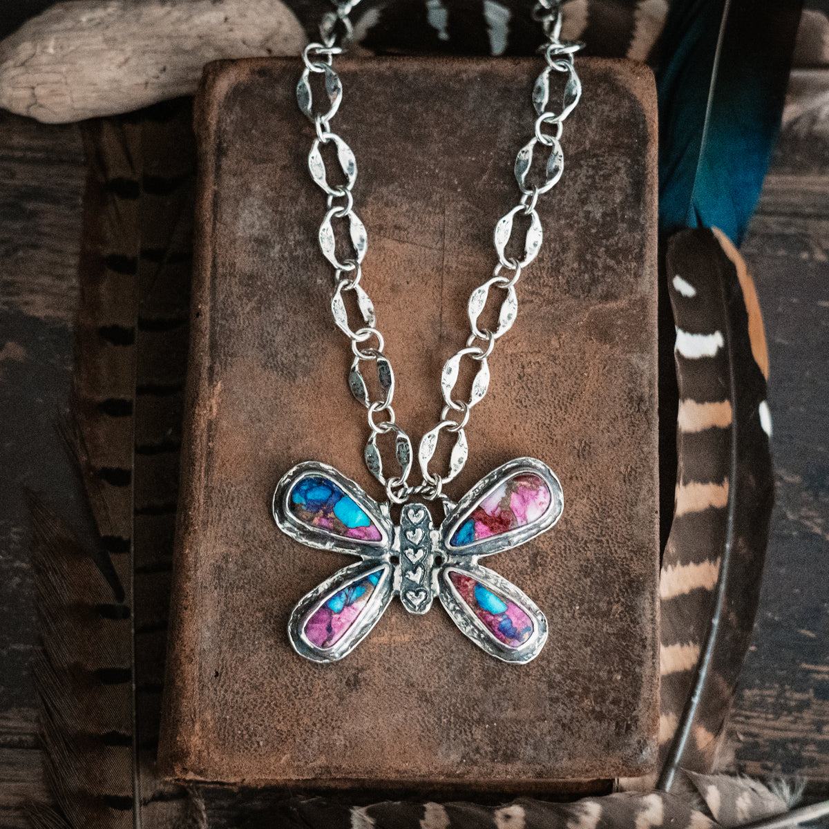 Fly High Butterfly Confetti Necklace