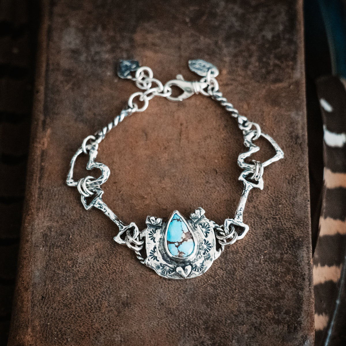 Big Horseshoe Lavender Turquoise Bracelet