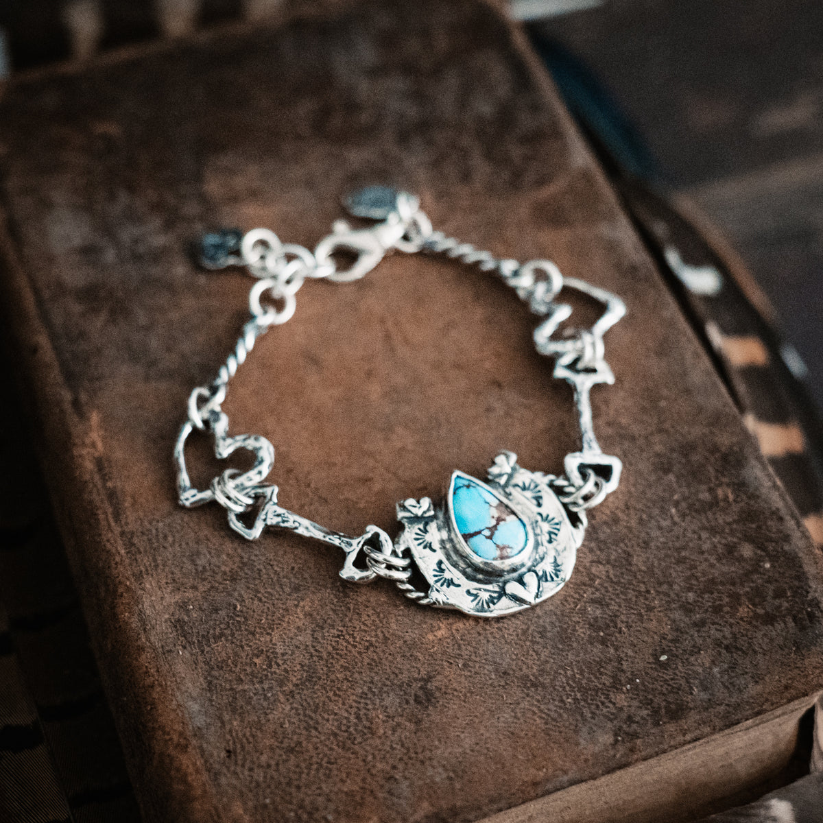 Big Horseshoe Lavender Turquoise Bracelet