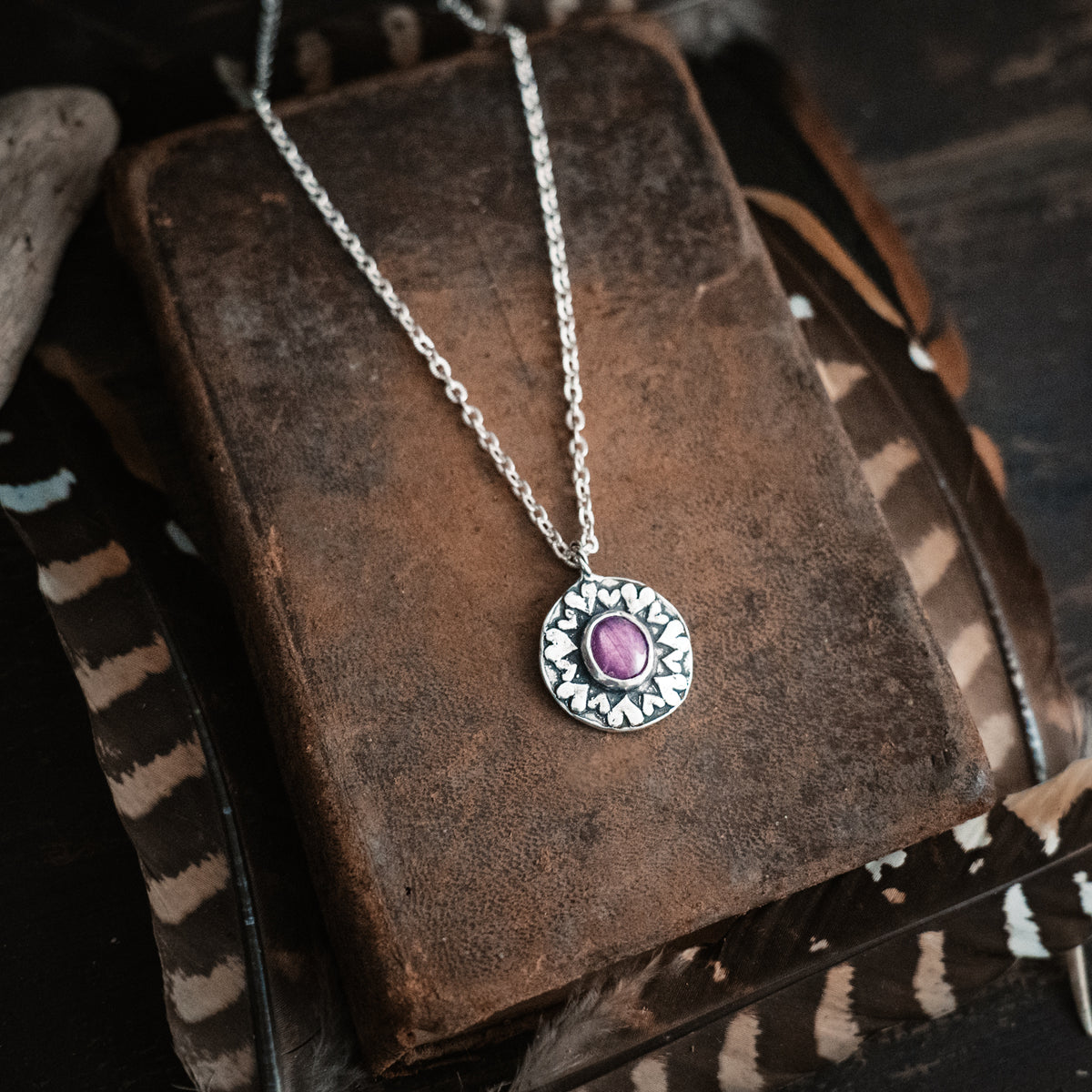 Bonded Hearts Pink Sapphire Necklace