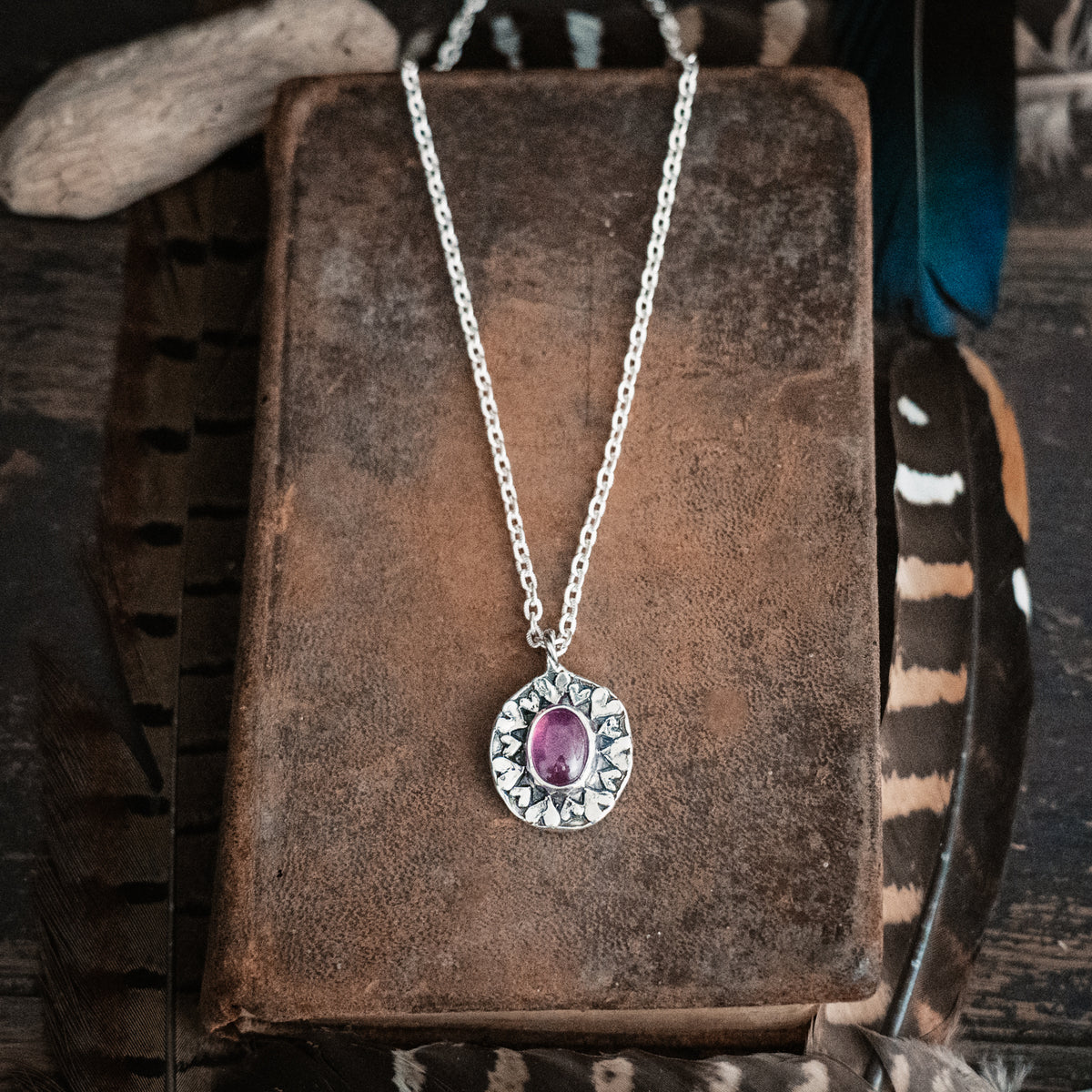 Bonded Hearts Pink Sapphire Necklace