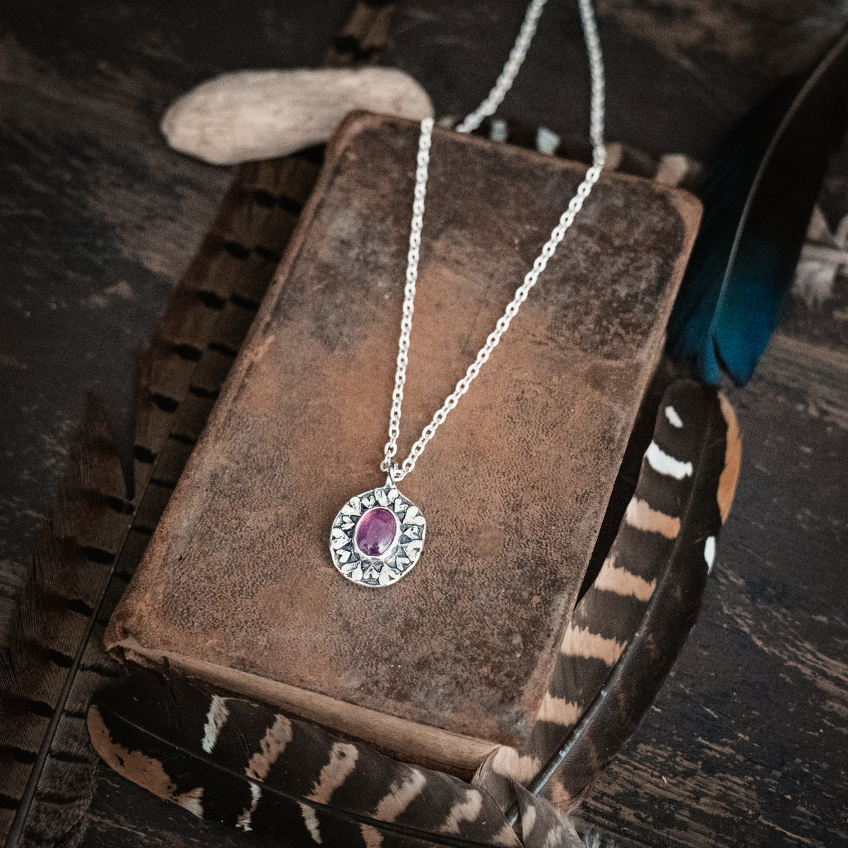 Bonded Hearts Pink Sapphire Necklace