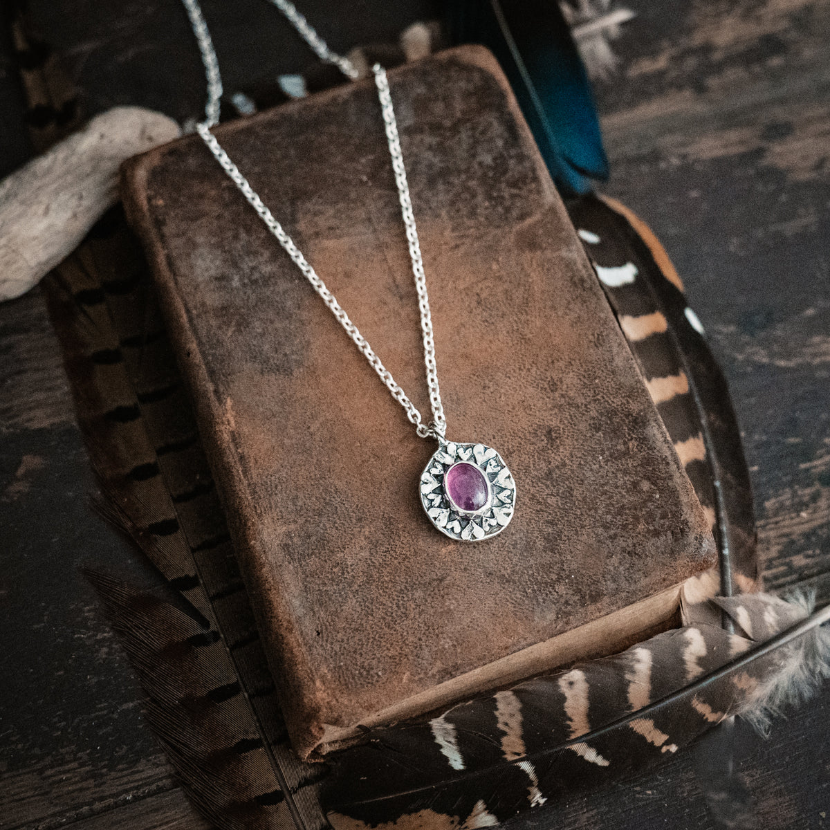 Bonded Hearts Pink Sapphire Necklace