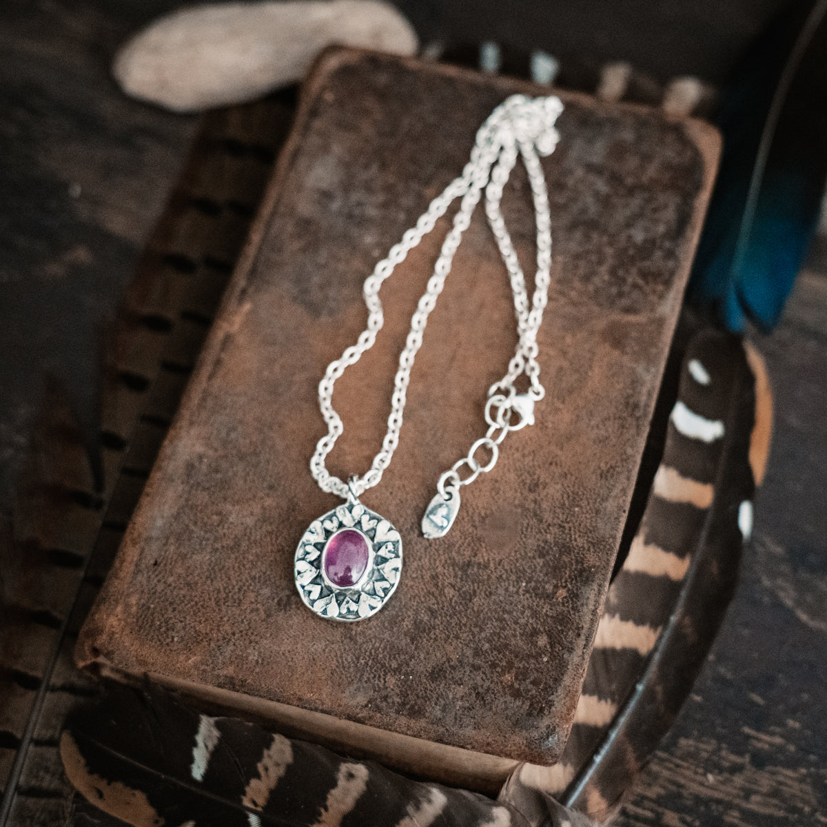 Bonded Hearts Pink Sapphire Necklace