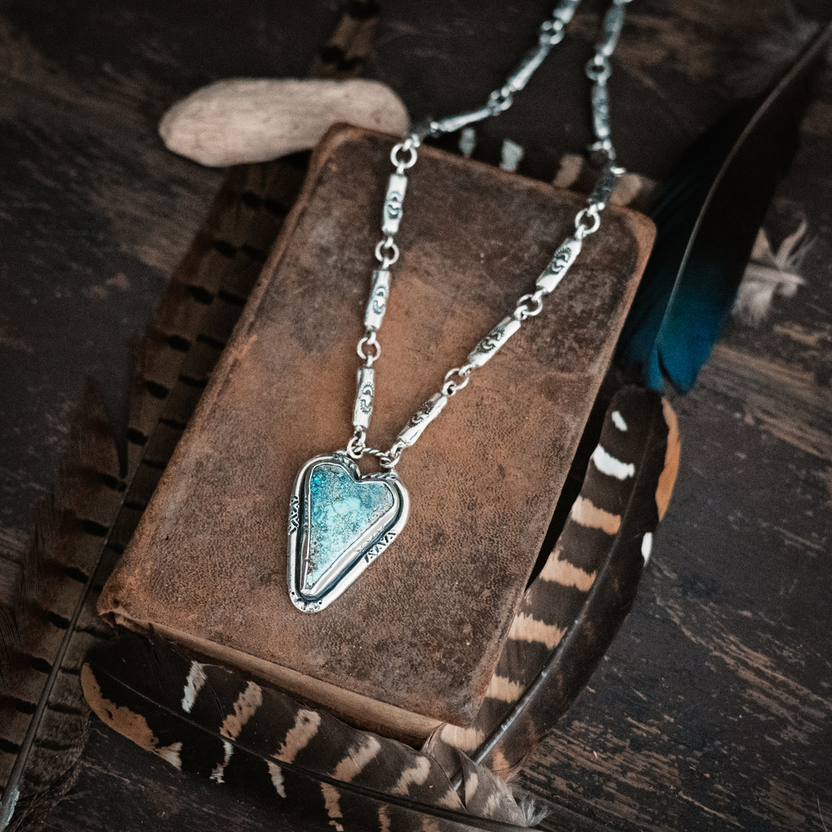 Bravery and Peace Blue Moon Turquoise Necklace