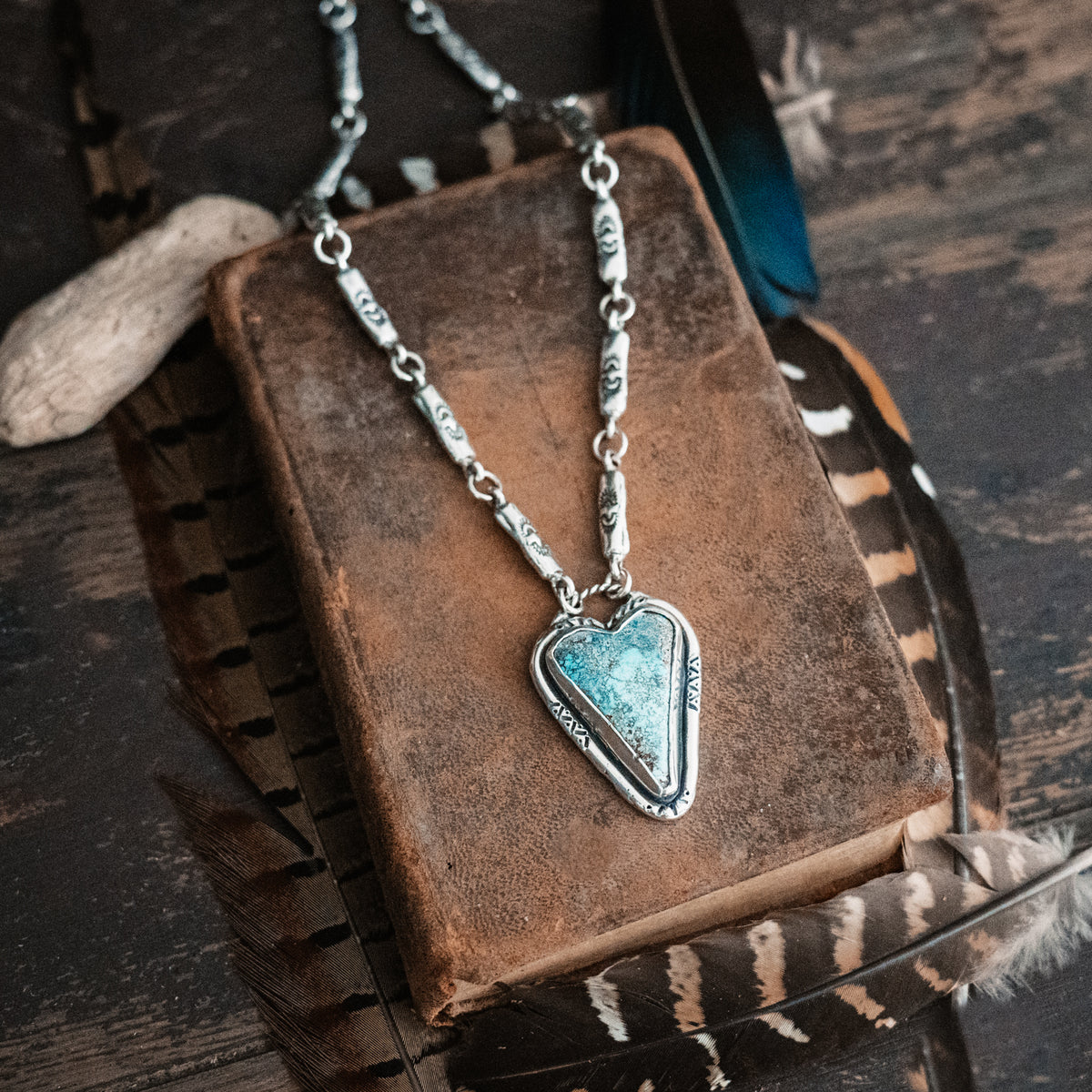 Bravery and Peace Blue Moon Turquoise Necklace