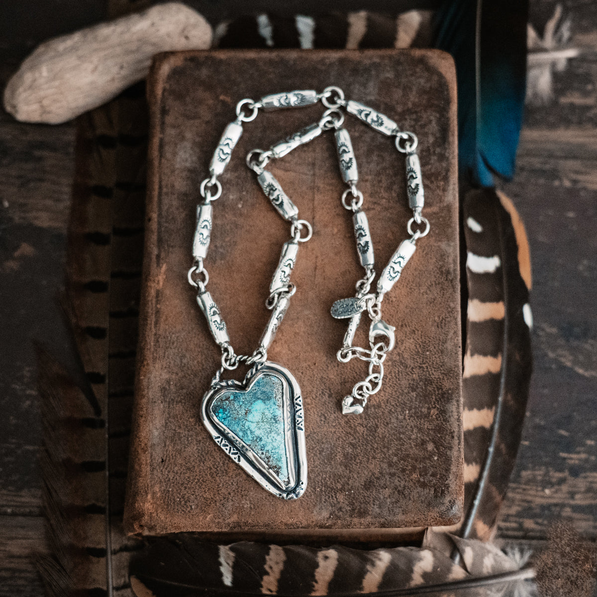 Bravery and Peace Blue Moon Turquoise Necklace