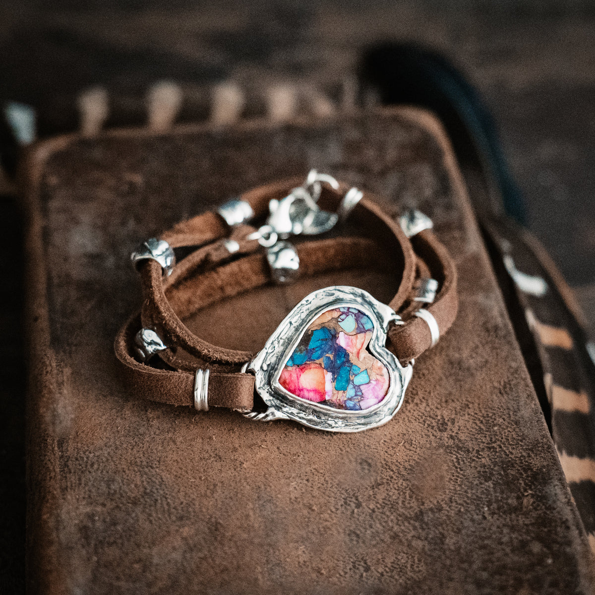 Confetti Heart Wrap Bracelet