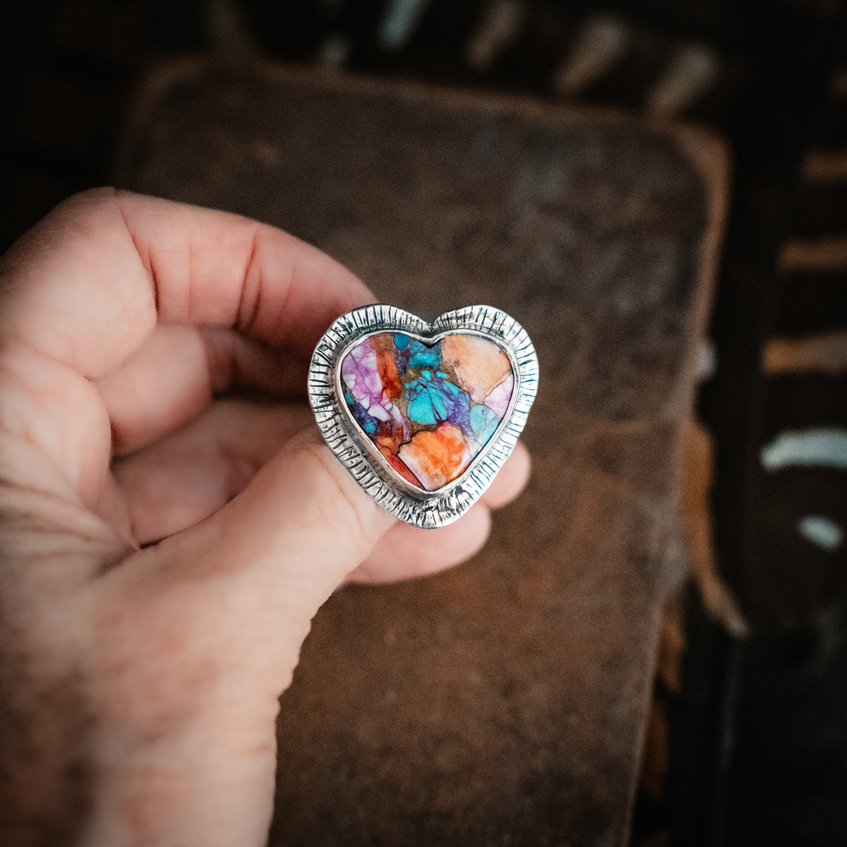 Confetti Heart Ring - Size 9.75