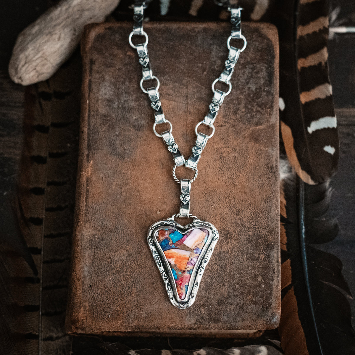 Confetti Warrior Heart Necklace