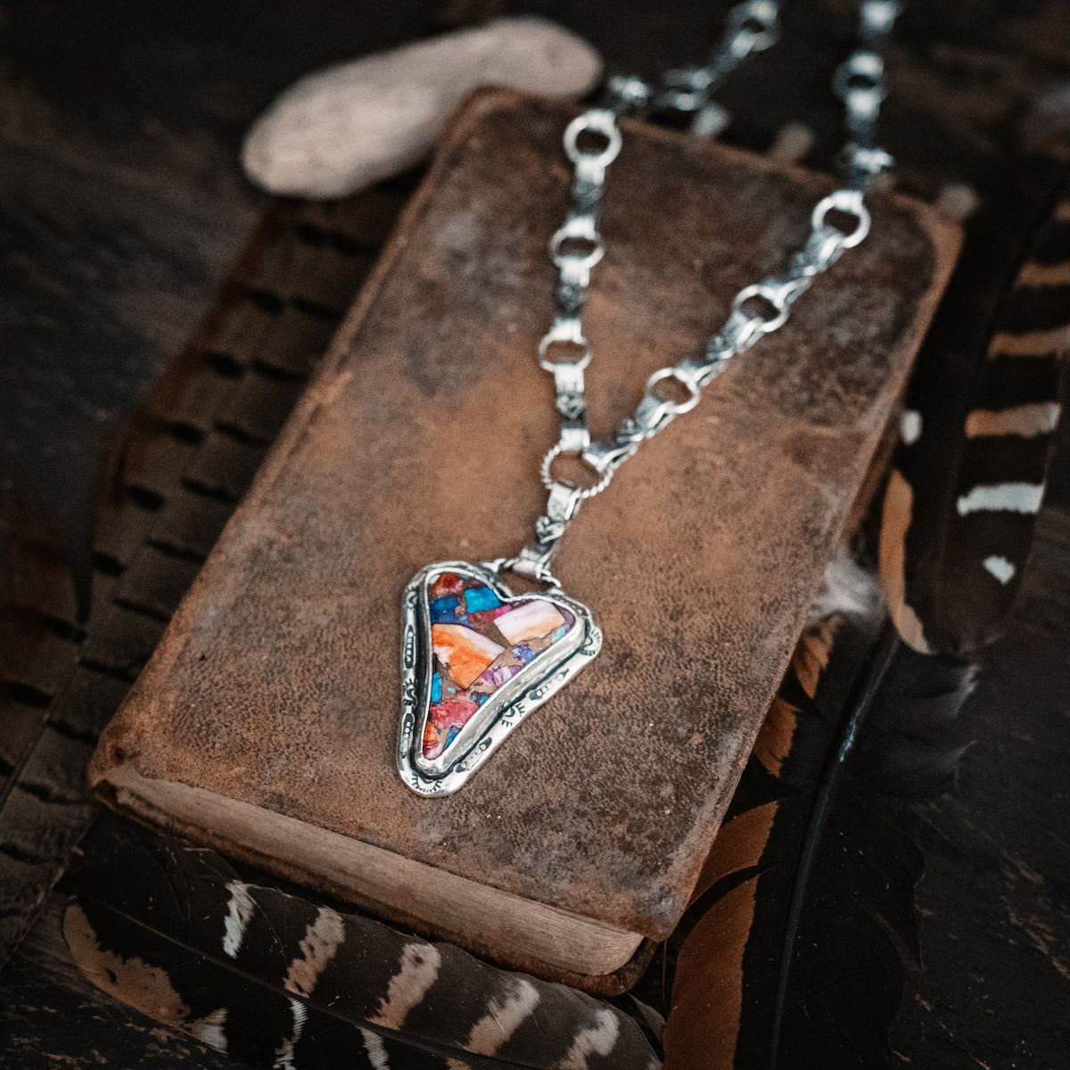 Confetti Warrior Heart Necklace