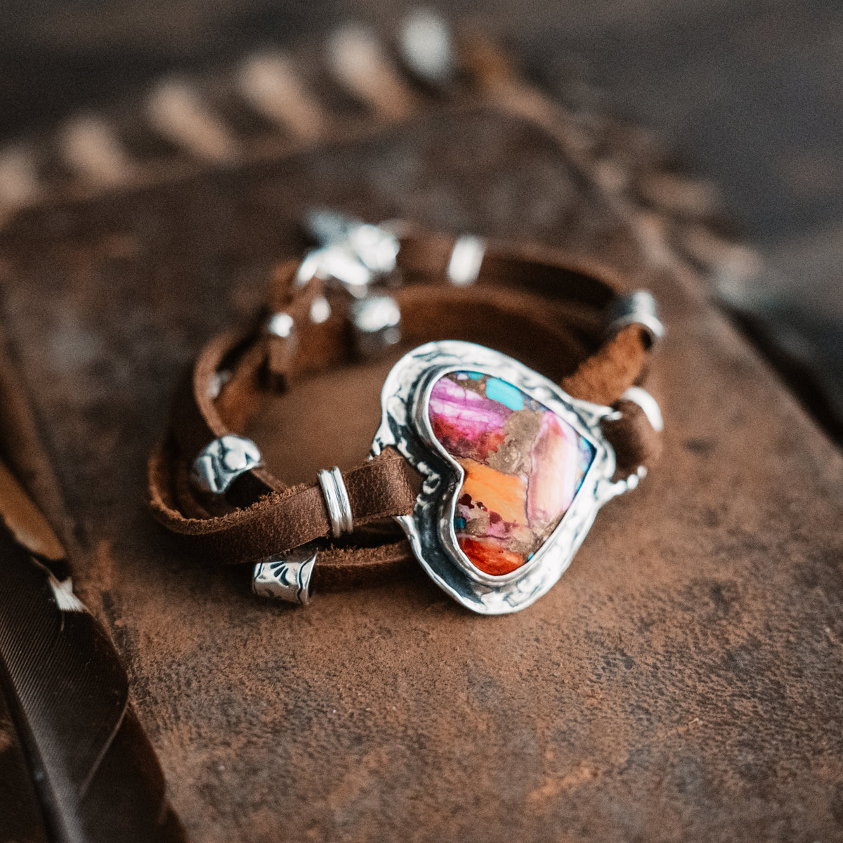 Courage and Heart Wrap Bracelet