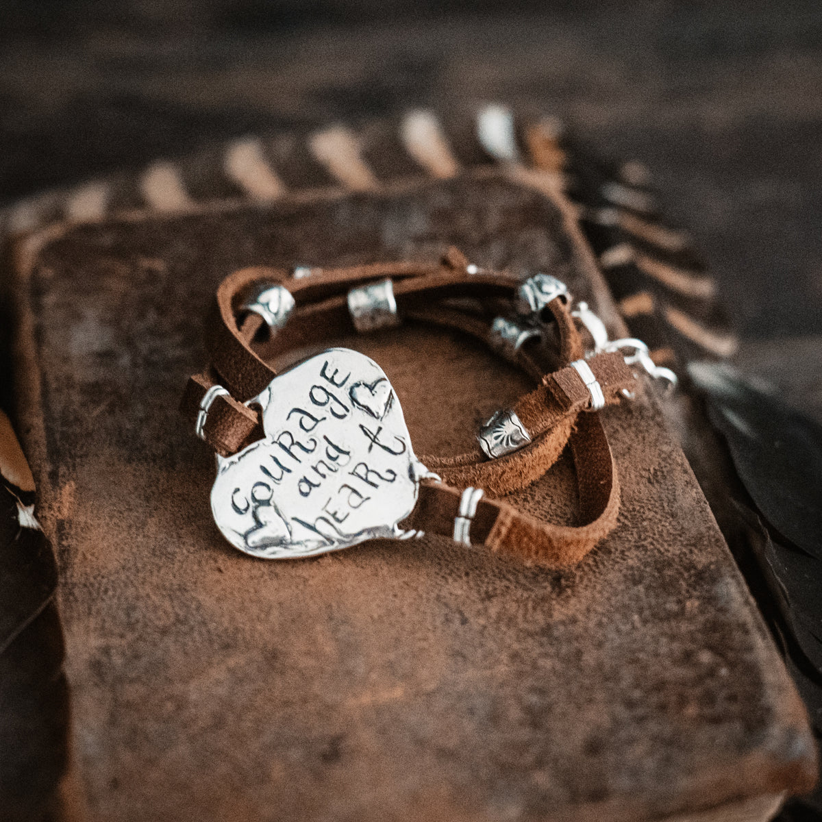 Courage and Heart Wrap Bracelet