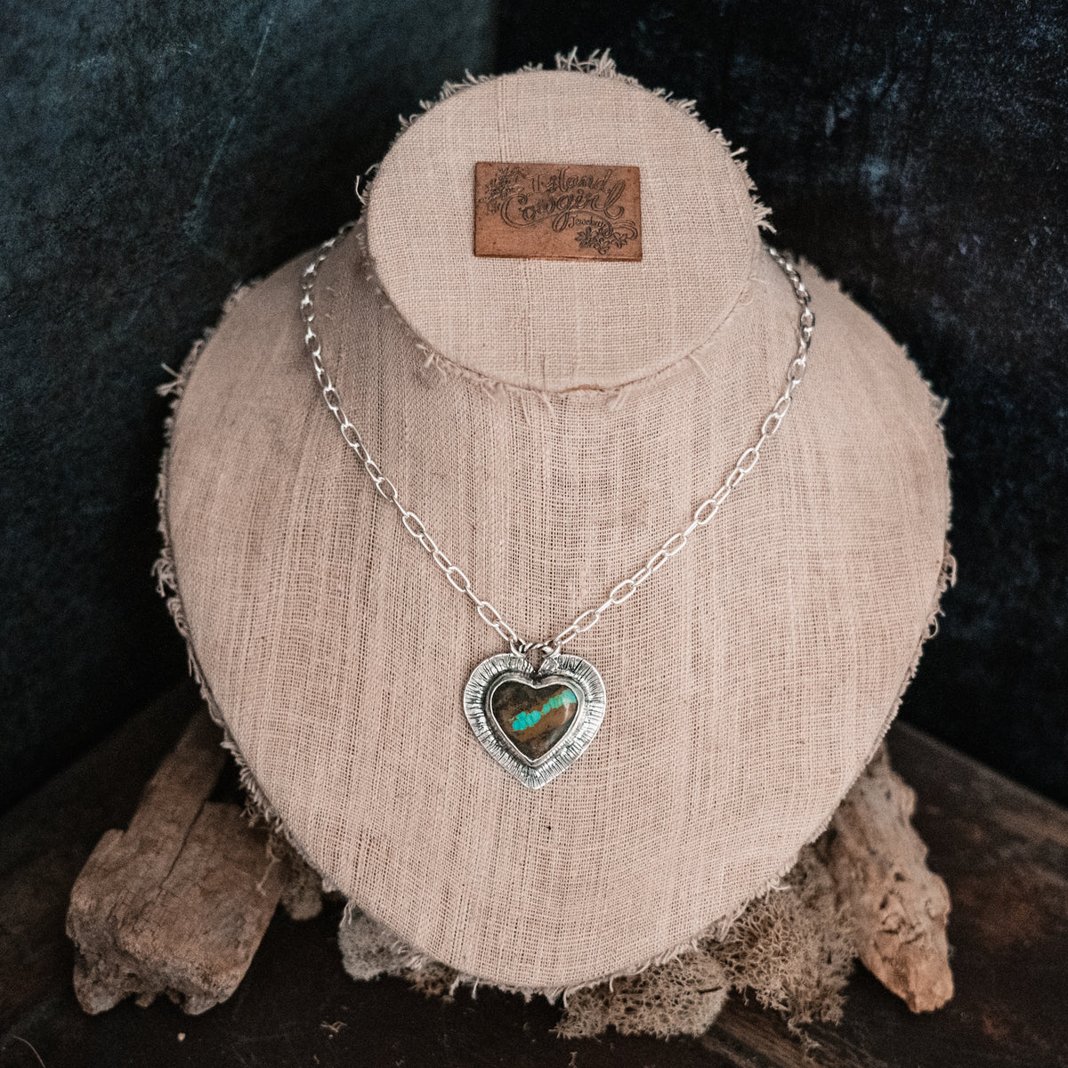 Courage My Love Ribbon Turquoise  Necklace