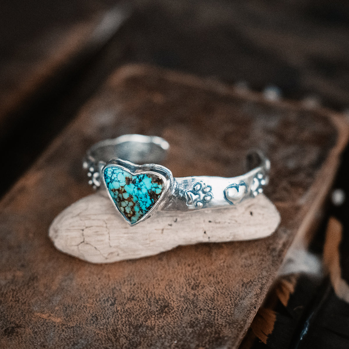 My Dog is Forever in my Heart Turquoise Cuff