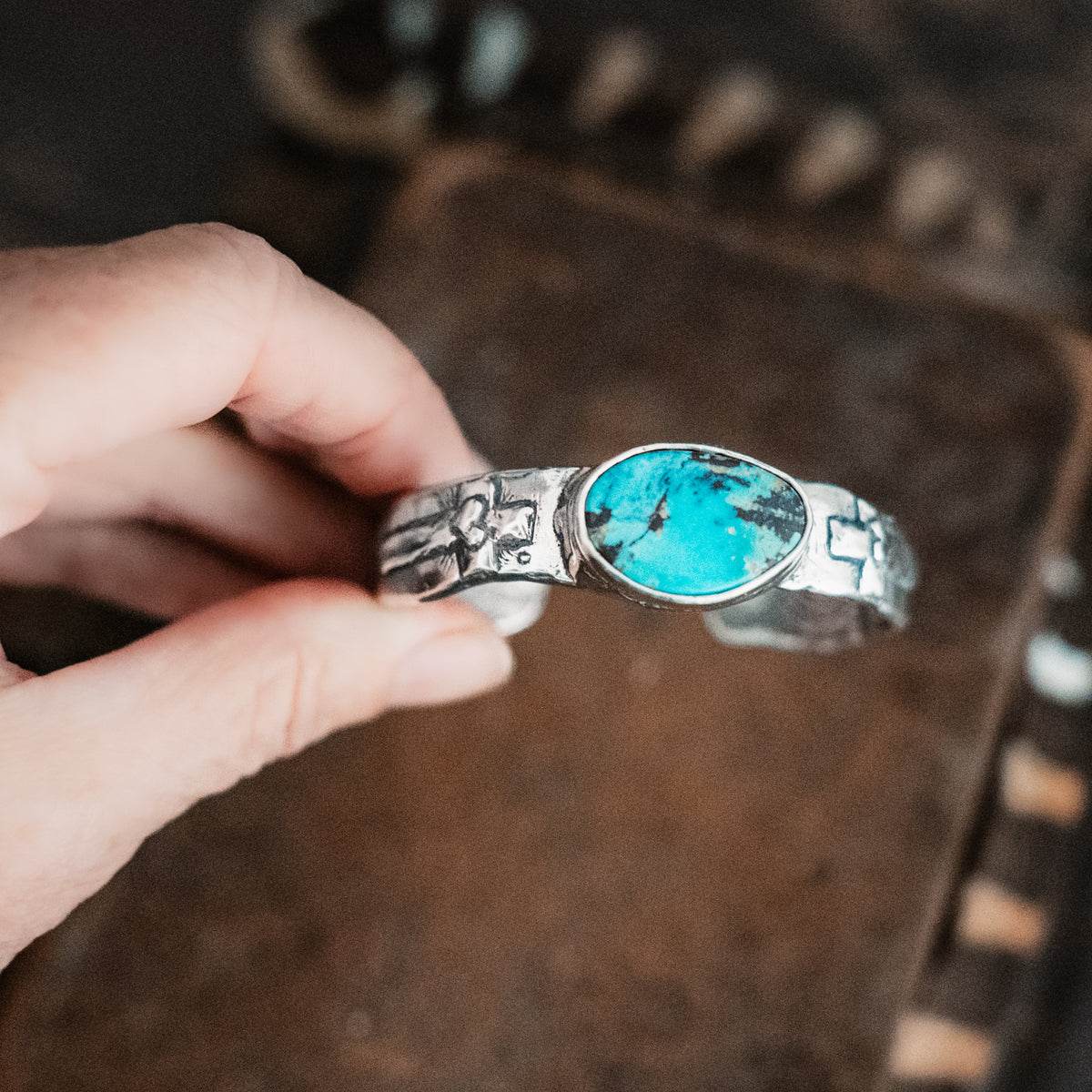 Faith is Daring Turquoise Cuff