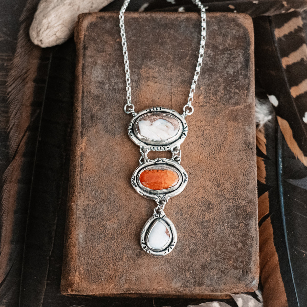 Fire and Ice Stepping Stone Necklace