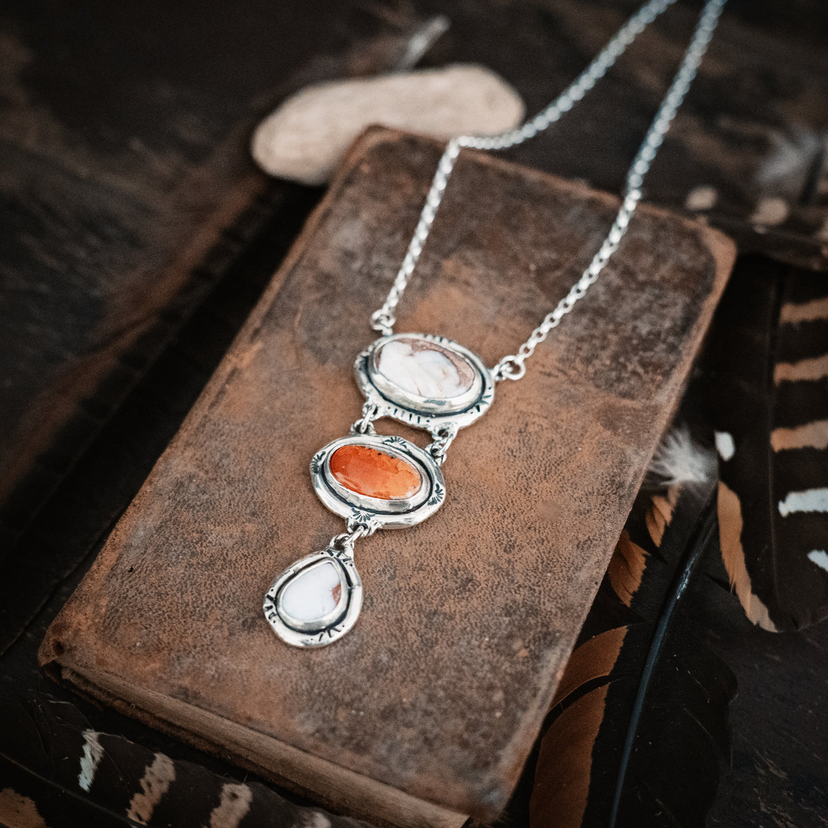 Fire and Ice Stepping Stone Necklace