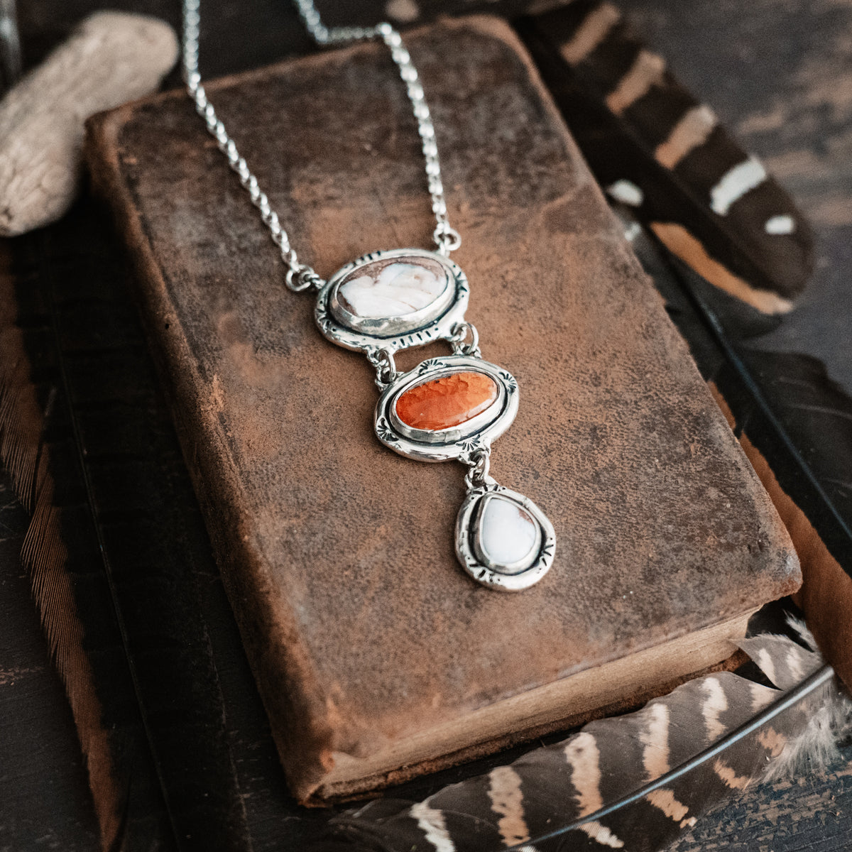 Fire and Ice Stepping Stone Necklace