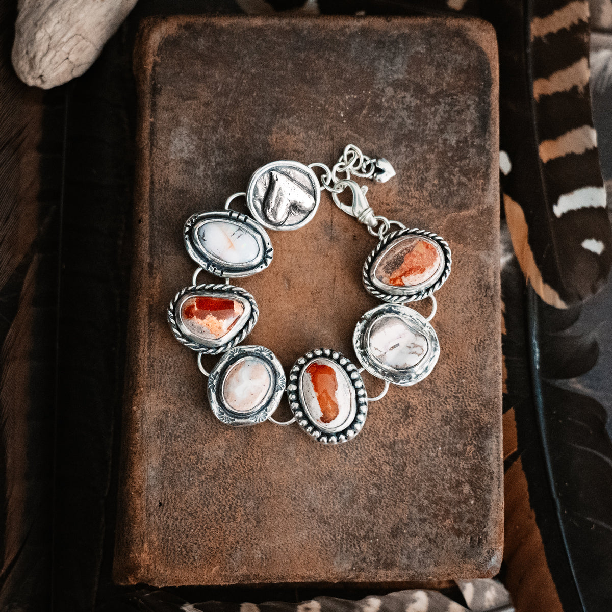 Fire and Ice Opal Stepping Stone Bracelet