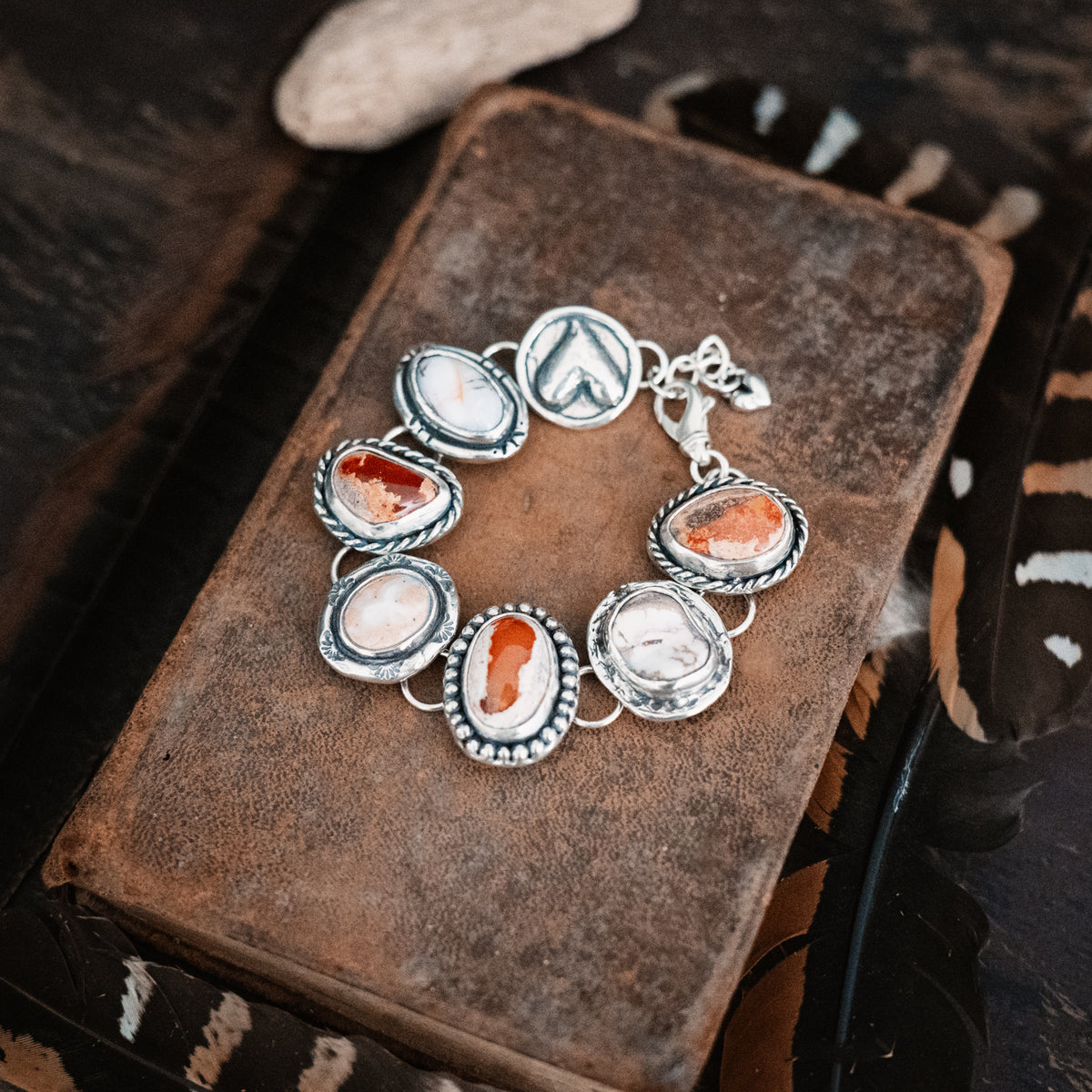 Fire and Ice Opal Stepping Stone Bracelet