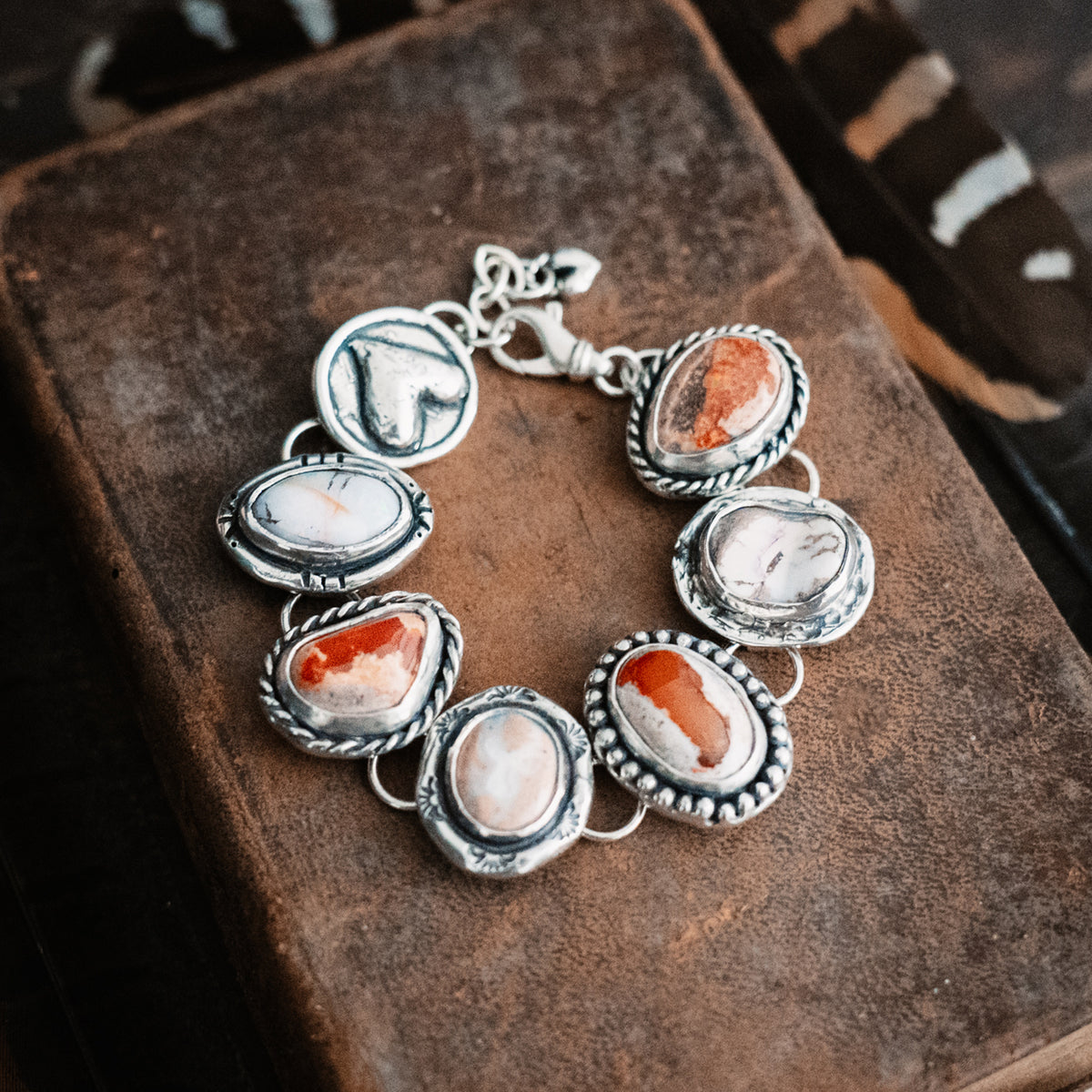 Fire and Ice Opal Stepping Stone Bracelet