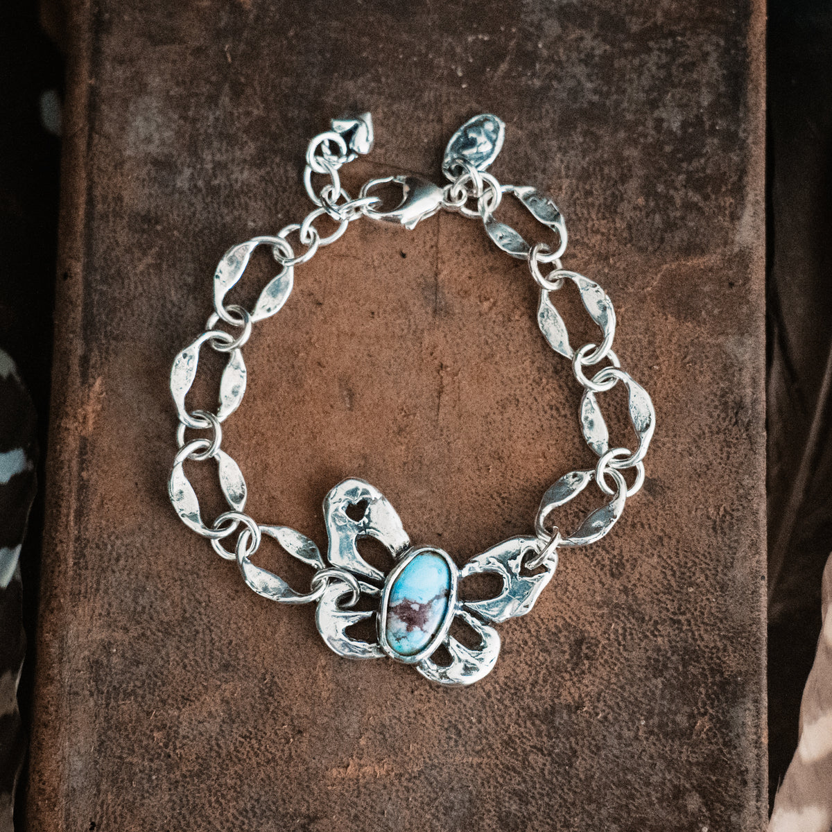 Fly High Butterfly Lavender Turquoise Bracelet