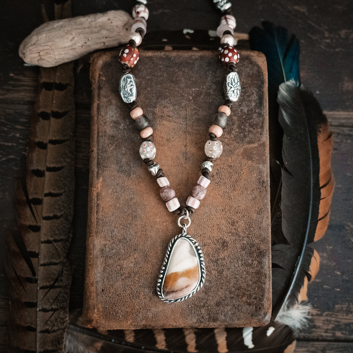 Follow the Light- African Trade Bead Necklace