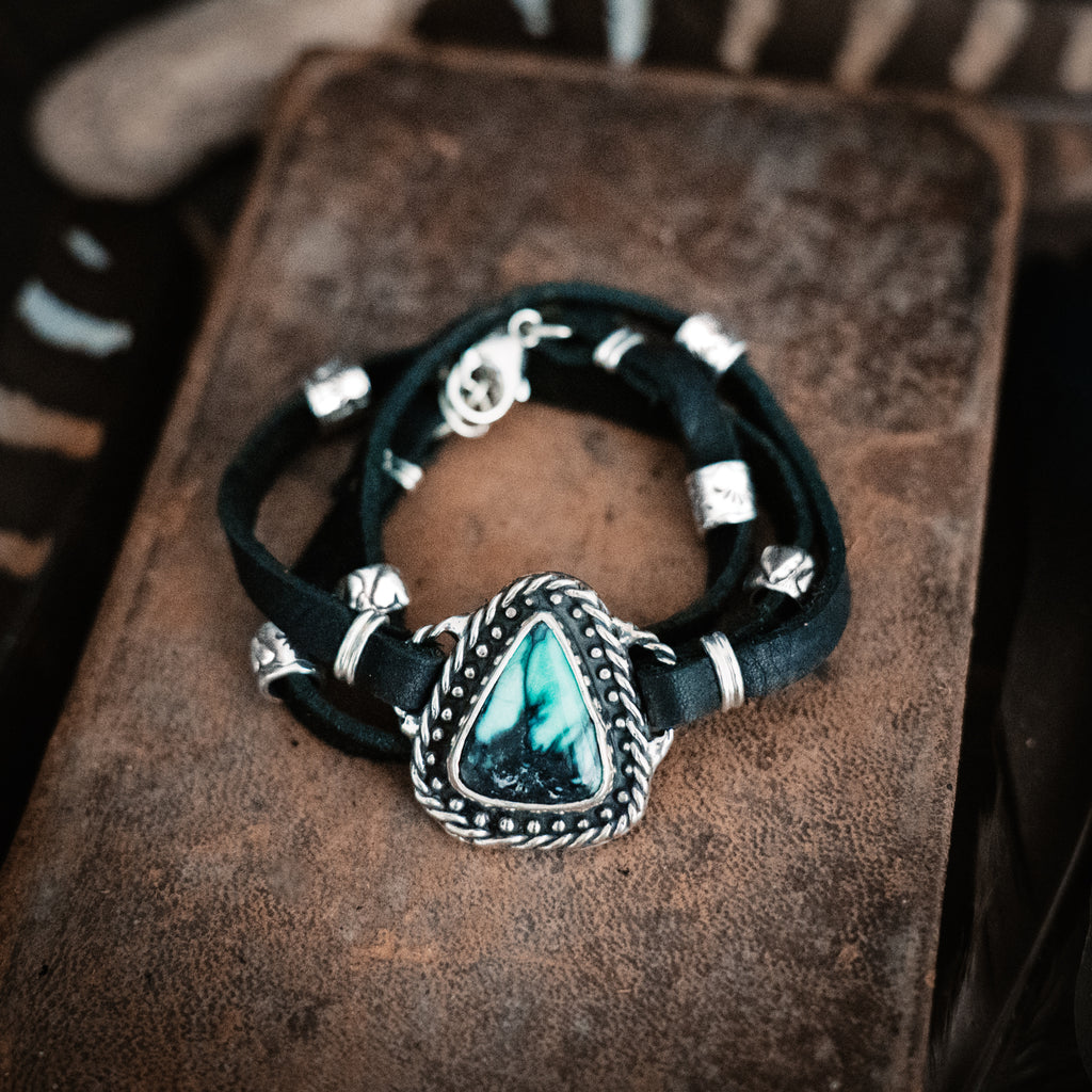 Crowe Heart turquoise buy leather rope bracelet