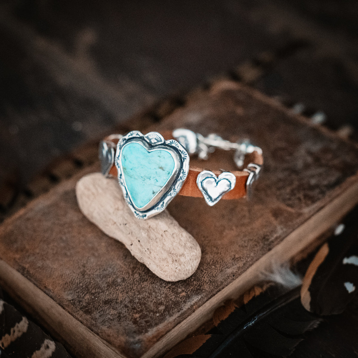 Nomad Number #8 Turquoise Heart Bracelet