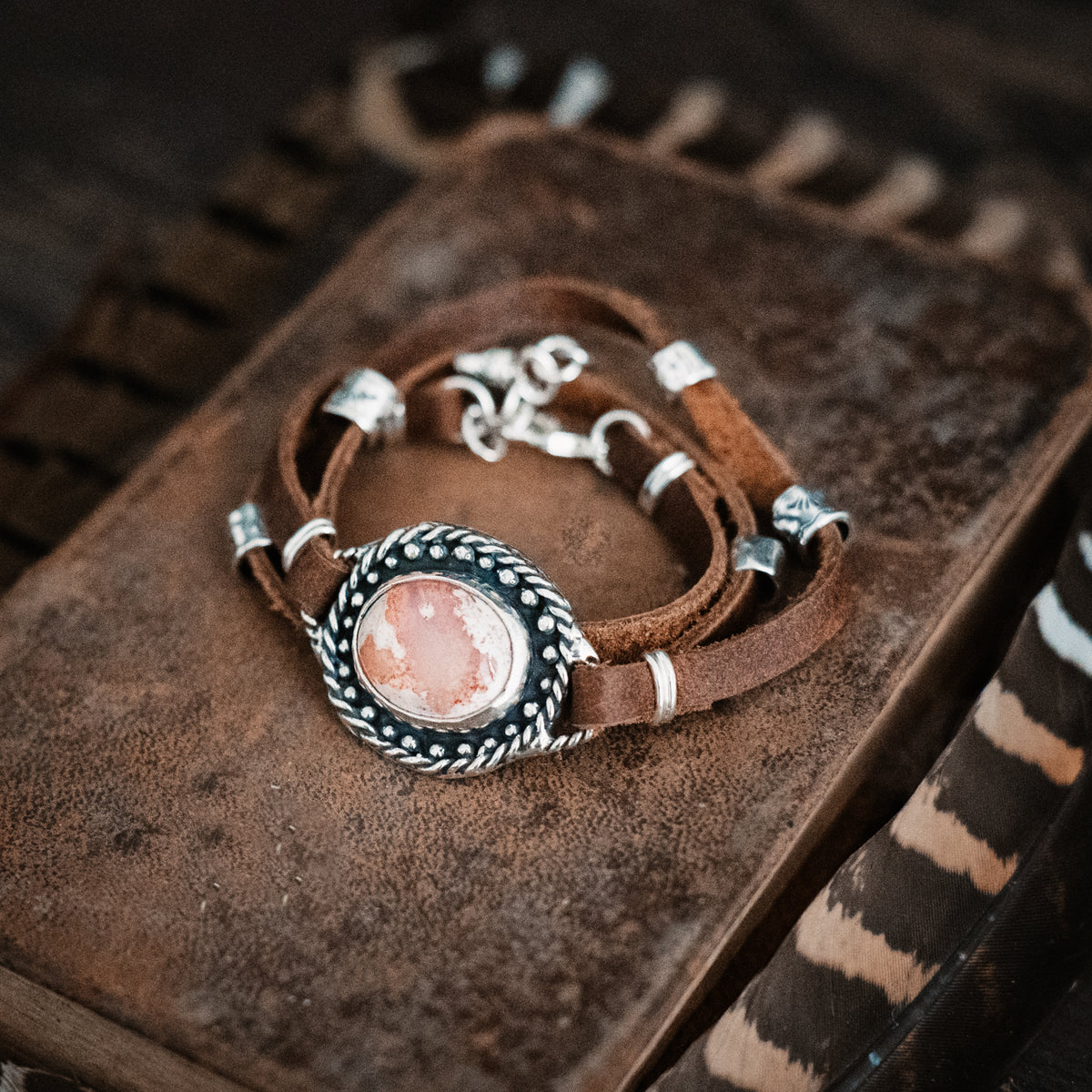 Peach Cantera Opal Wrap Bracelet