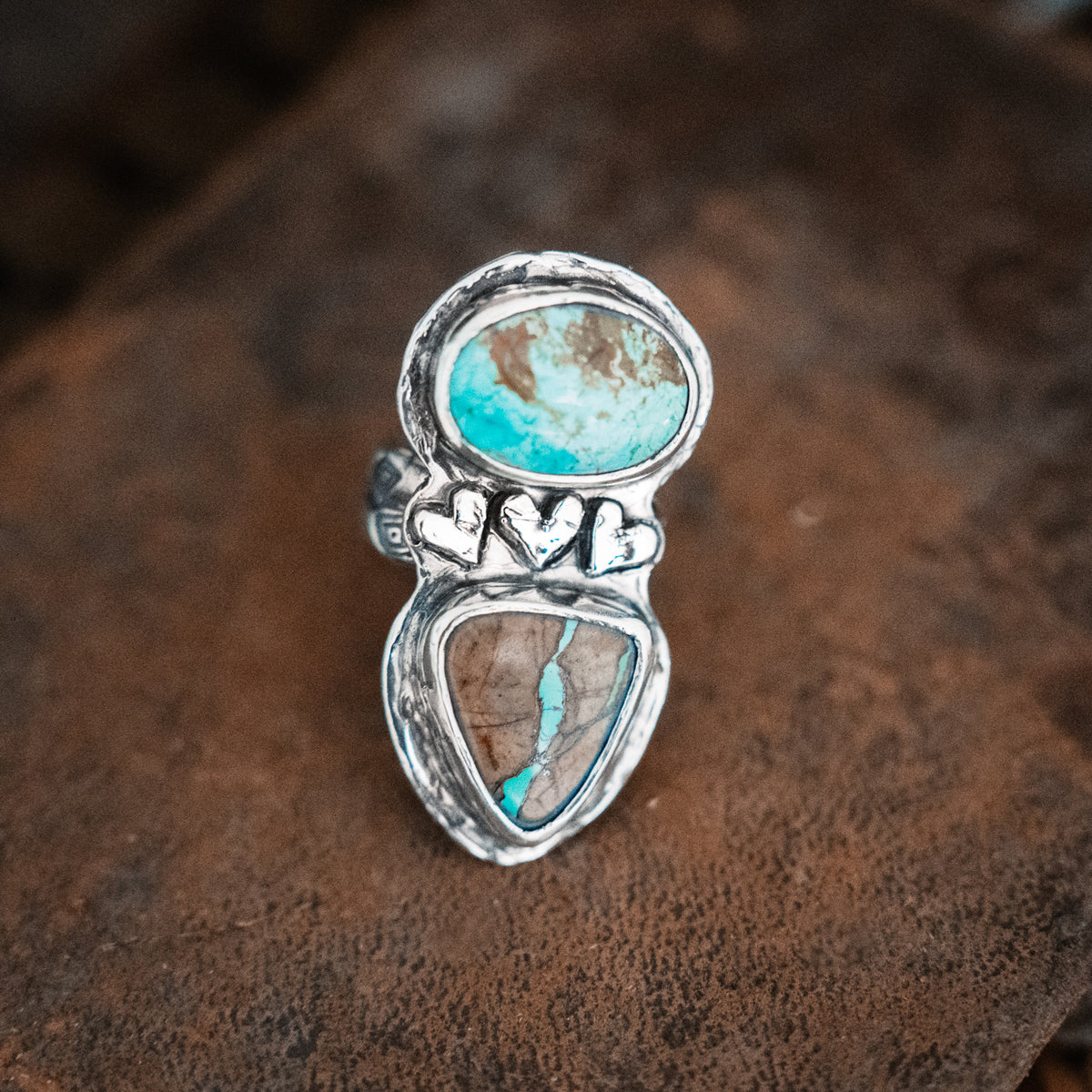 Canyon Sky Ribbon Turquoise Ring - Size 8.5