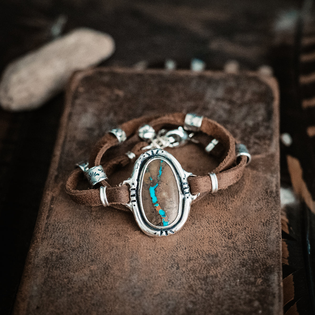 Bohemian Heart Ribbon Turquoise Wrap Bracelet