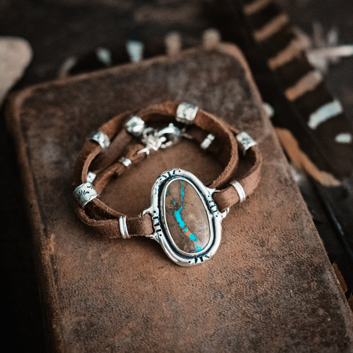 Bohemian Heart Ribbon Turquoise Wrap Bracelet