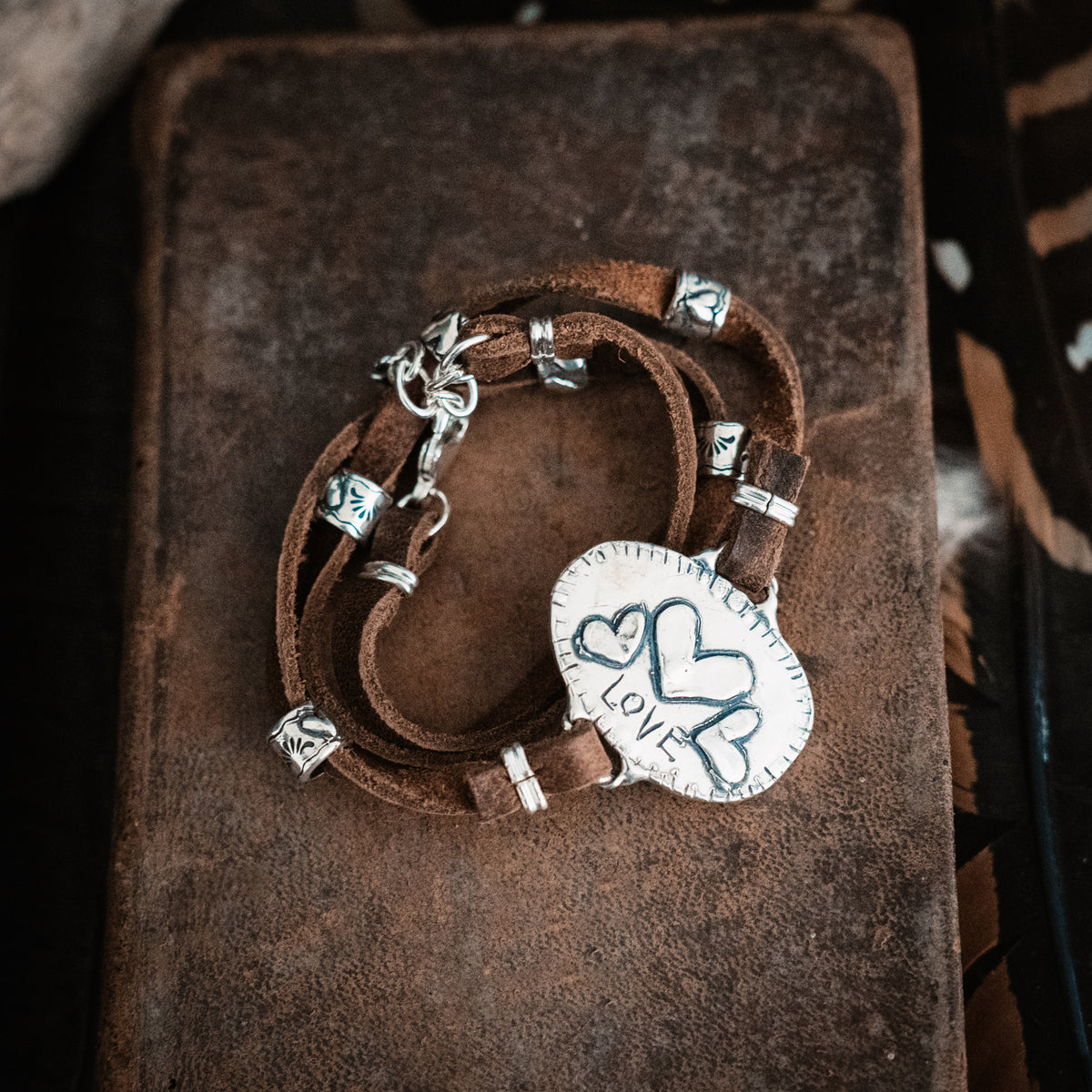 Bohemian Heart Ribbon Turquoise Wrap Bracelet