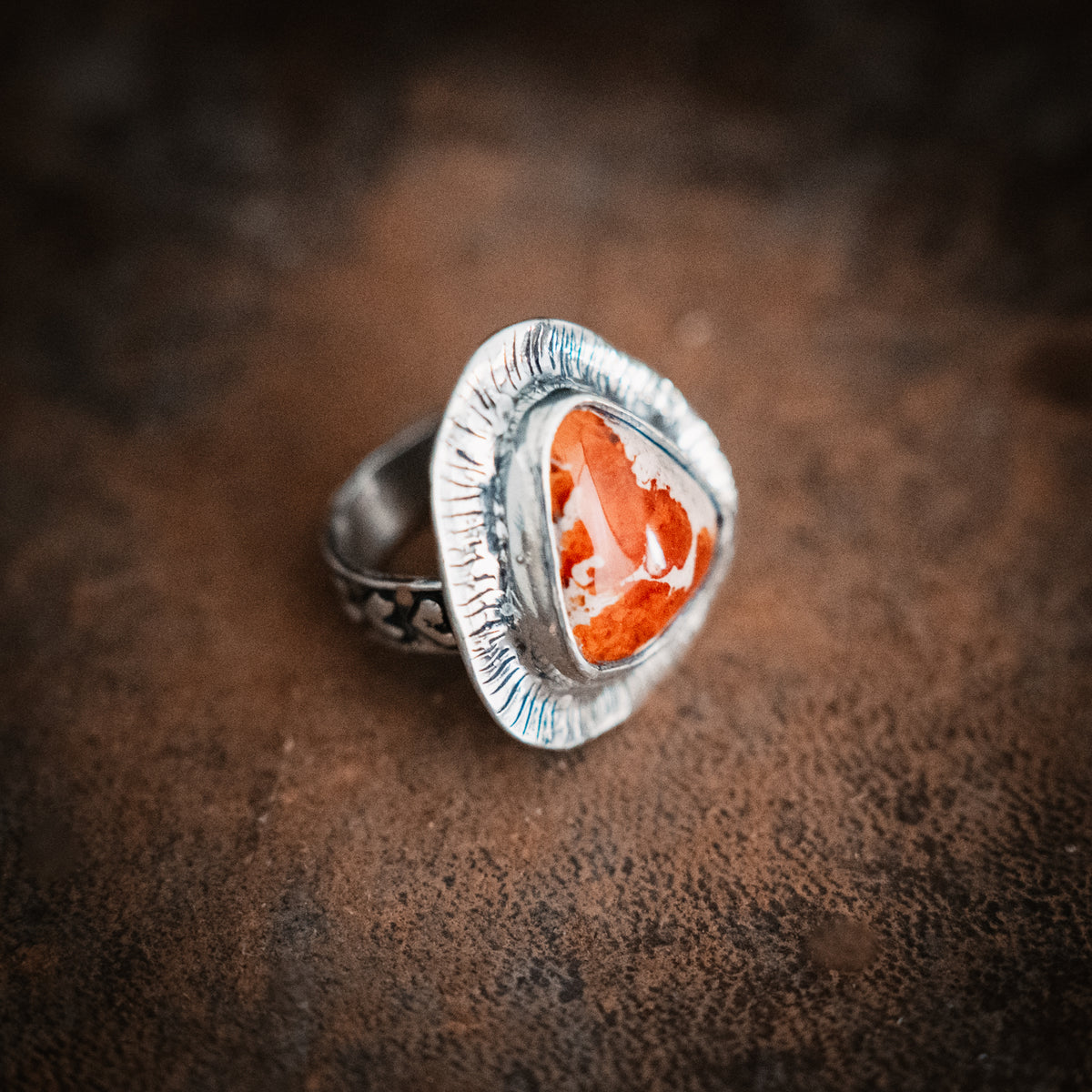 Sky Fire Opal Ring - Size 8.5