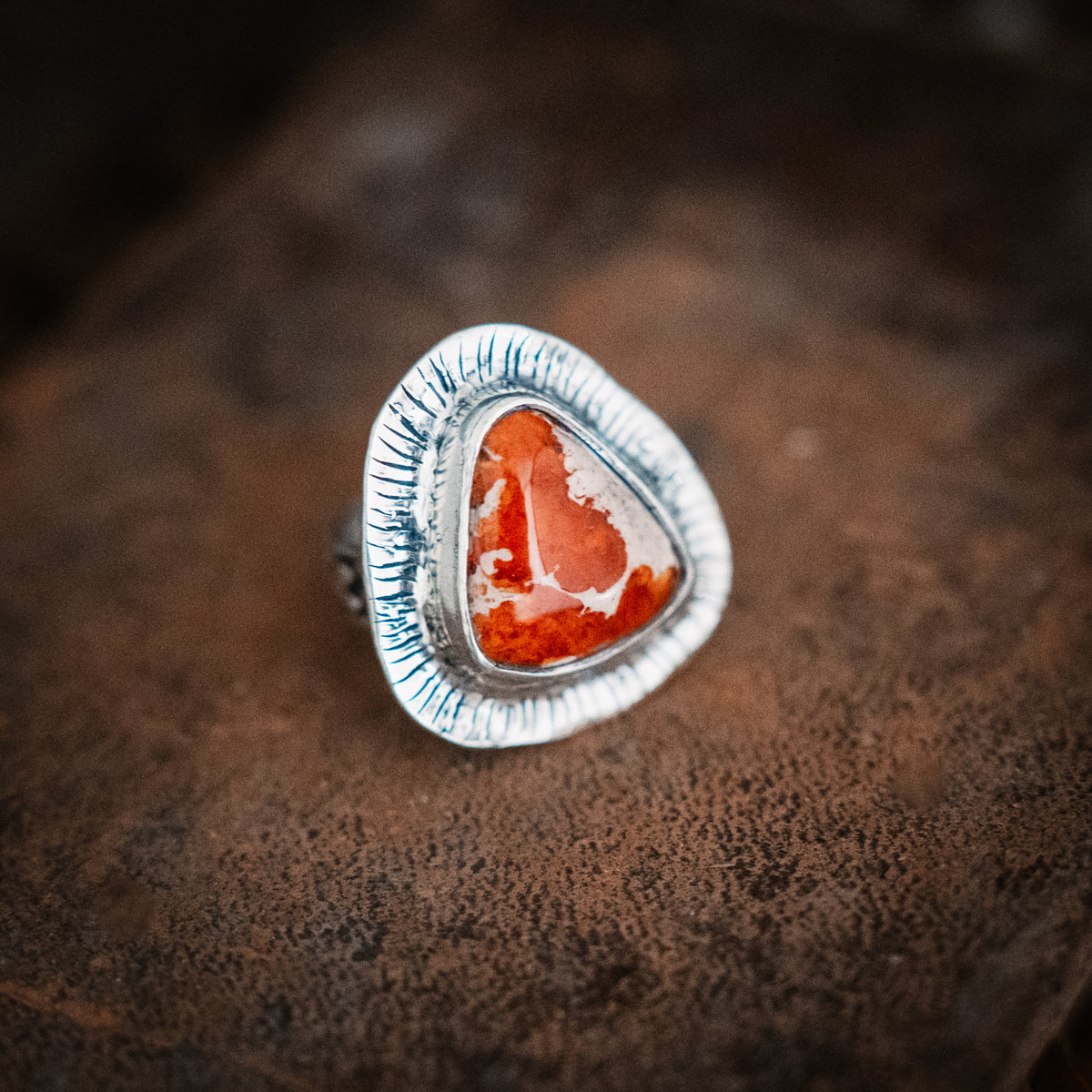 Sky Fire Opal Ring - Size 8.5