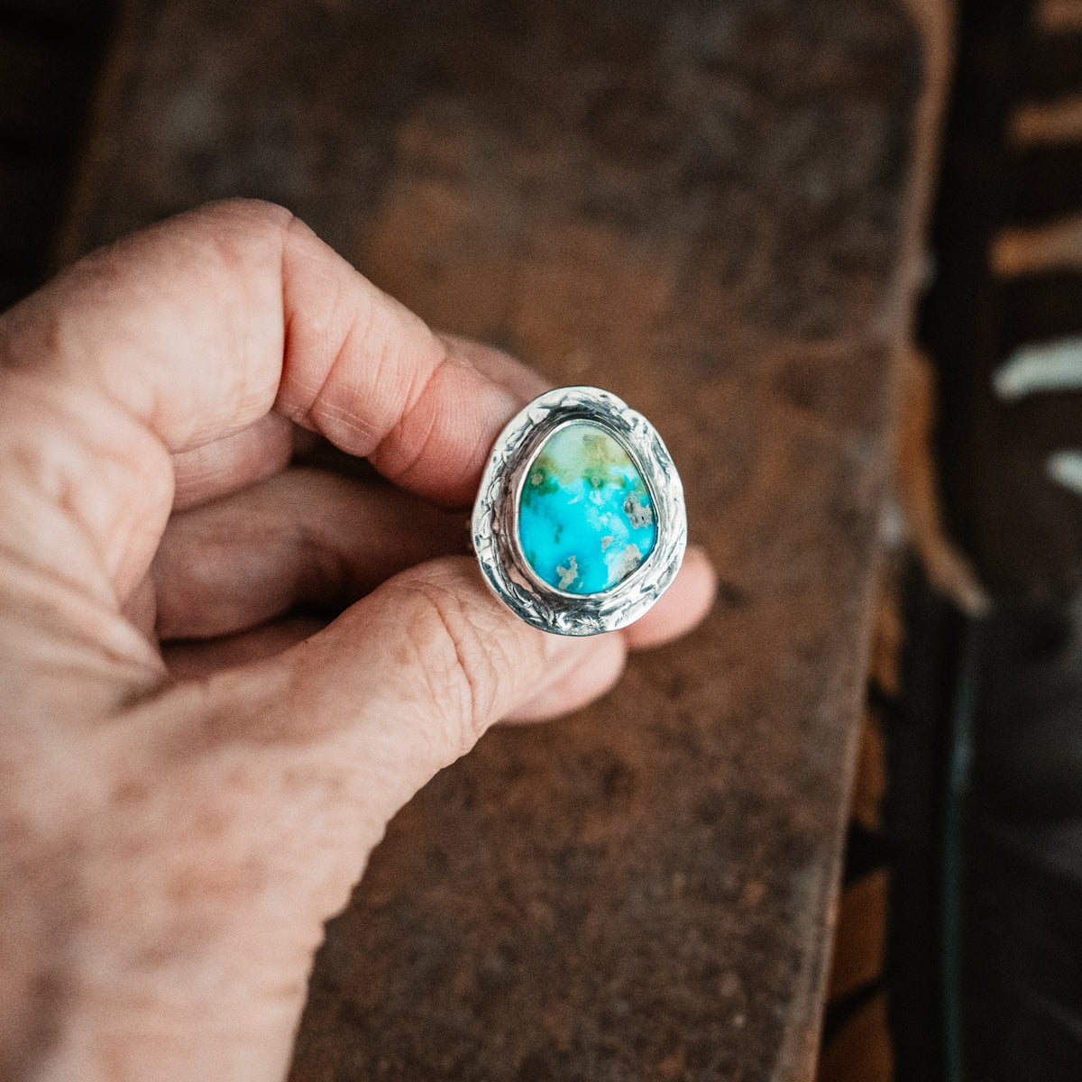 Sonoran Turquoise Bubble Gum Ring- Turquoise- Size 8