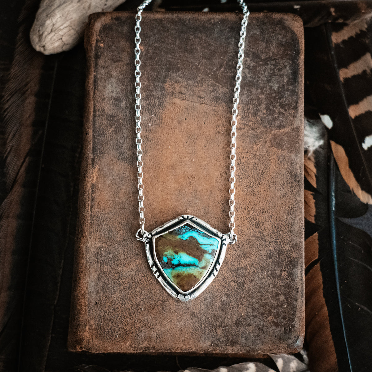 Strong Beautiful Brave Turquoise Necklace