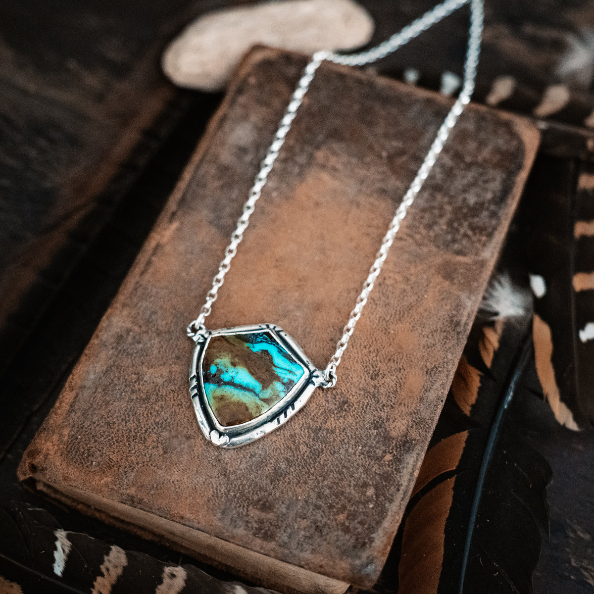 Strong Beautiful Brave Turquoise Necklace