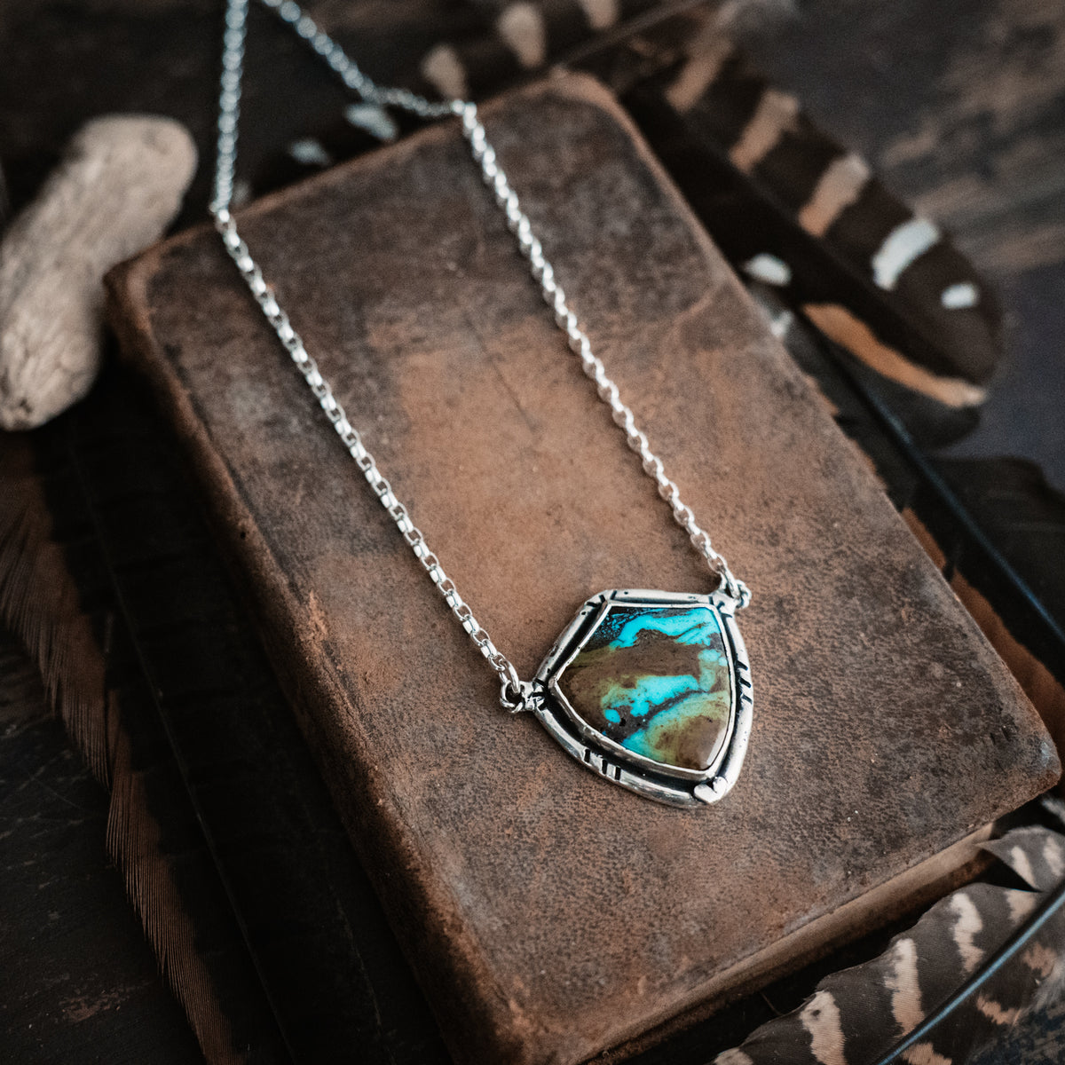 Strong Beautiful Brave Turquoise Necklace