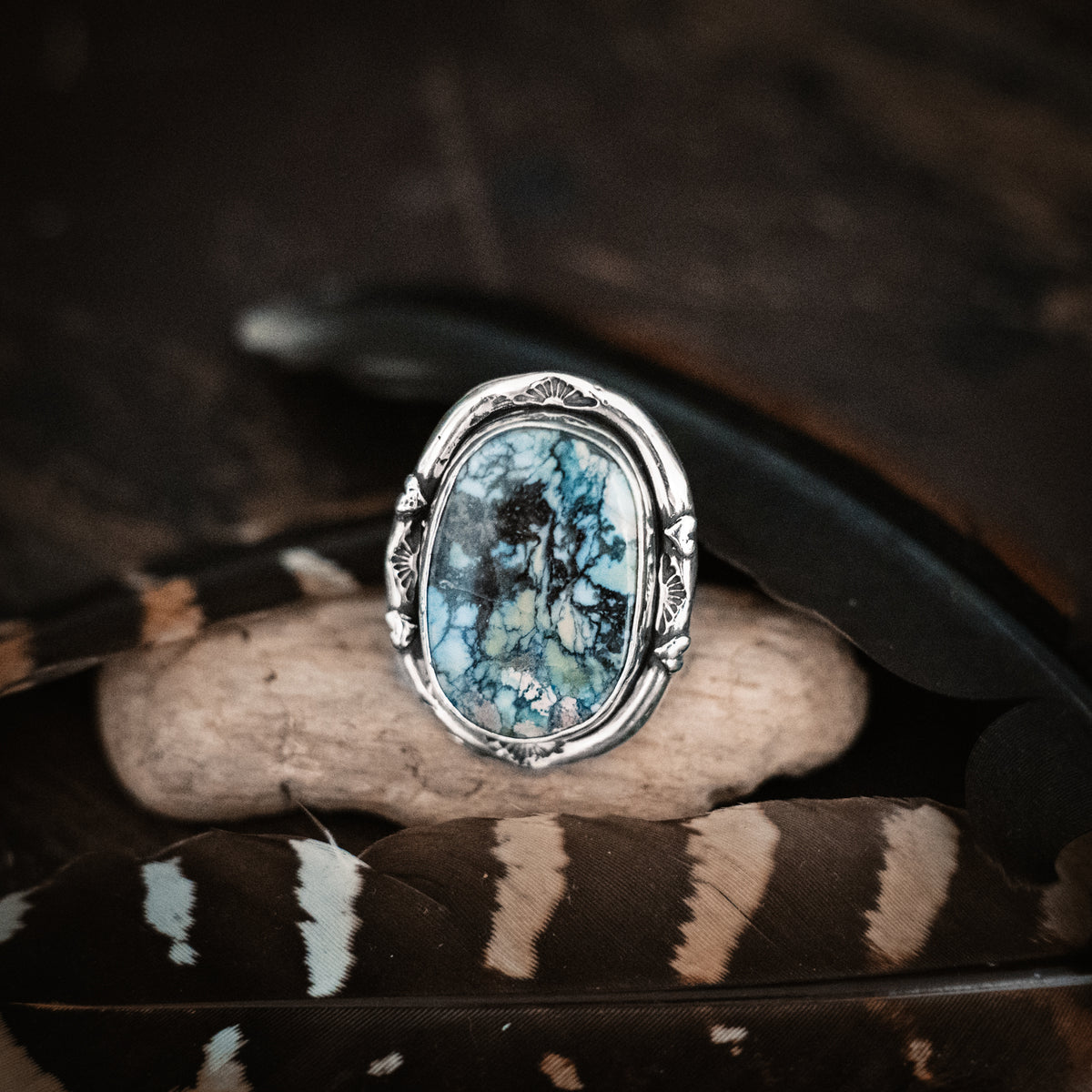 Van Gogh Ring - New Lander Turquoise - Size 9