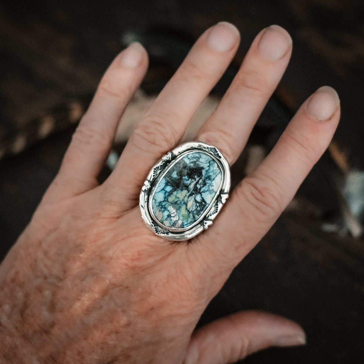 Van Gogh Ring - New Lander Turquoise - Size 9