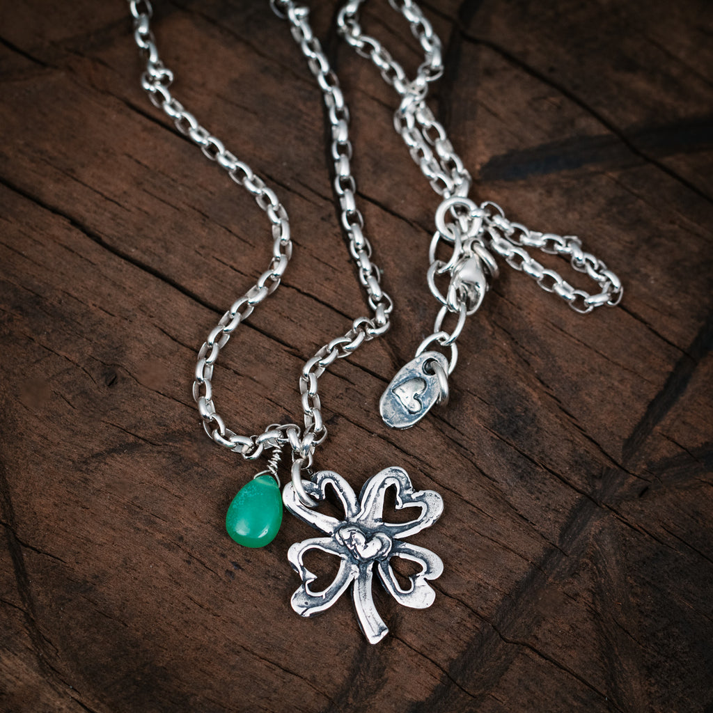 Sterling Silver Four Leaf Clover Necklace | Lily Charmed | Wolf & Badger